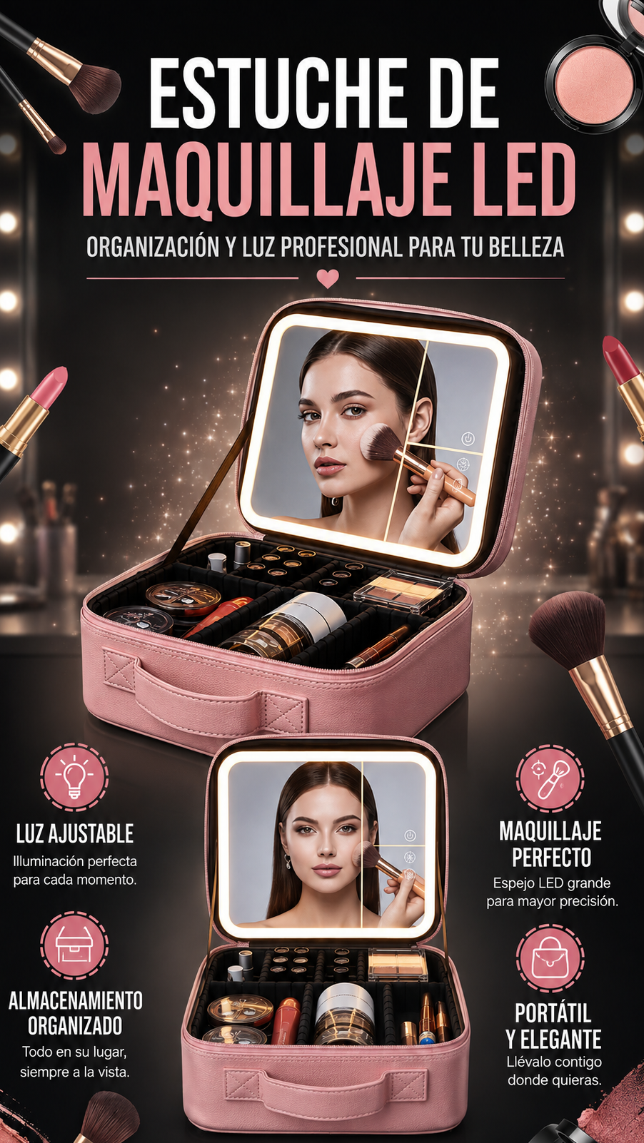 Cosmetiquero LED portatil